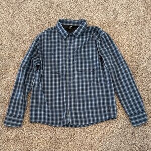 REI Blue Plaid Hiking Button-Down Shirt